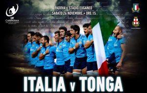 Italia Rugby Vs. Tonga, terzo Test Match 26 novembre su DMax